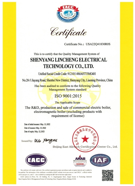 Китай shenyang lincheng Technology Co., Ltd Сертификаты